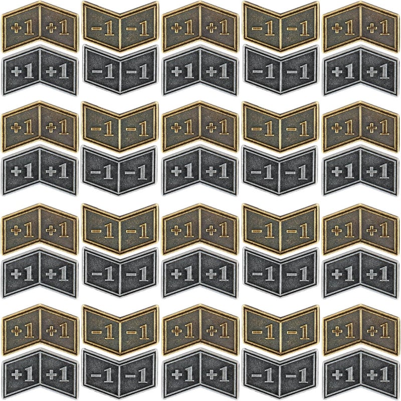 LAMJAM 40 قطعة من عدادات المعادن لبطاقات MTG مع رموز +1/+1 لرموز الحياة و نرد العدادات لملحقات ألعاب بطاقات السحر - Image 1